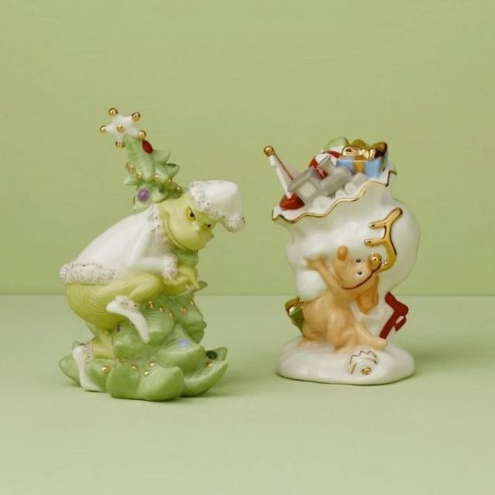 LENOX Merry Grinchmas Salt and Pepper Set NIB GRINCH CHRISTMAS
